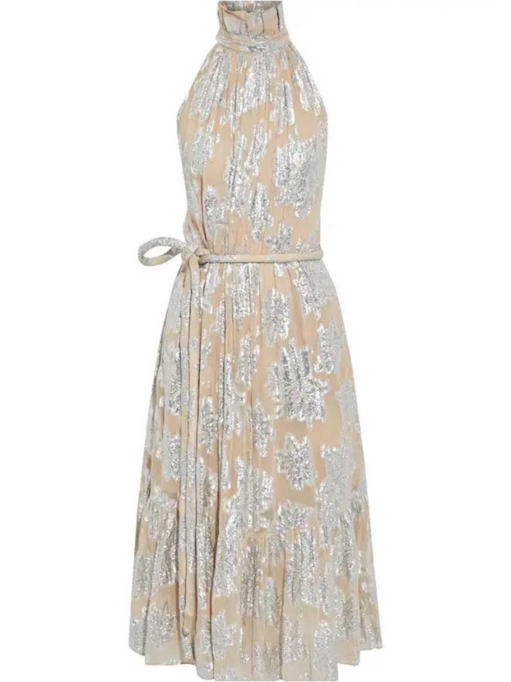 IRO PARIS
Laza Belted Metallic Fil Coupé Georgette Midi
Dress